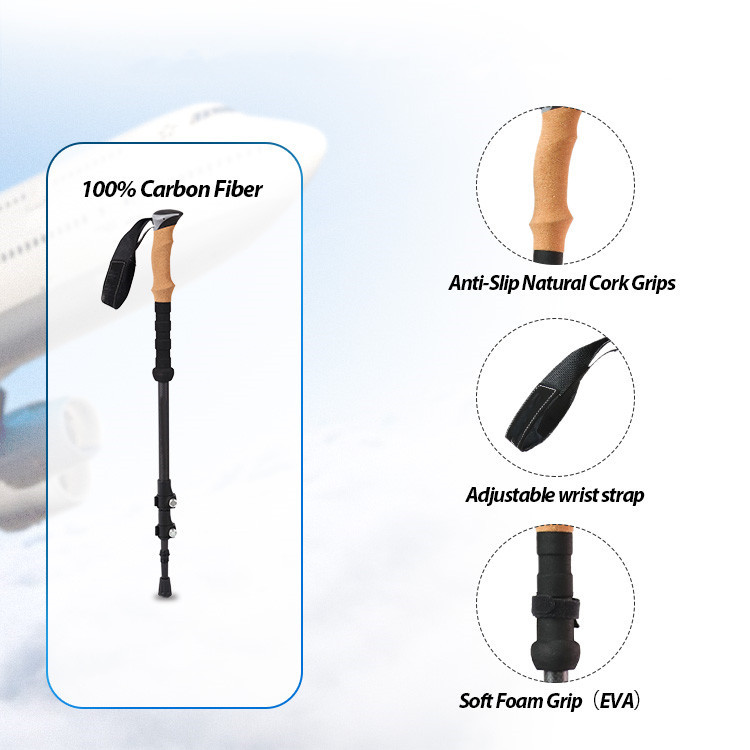 Trekking polo baten blokeo sistema